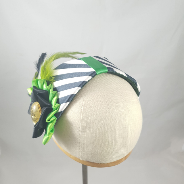 Fascinator serre-tête – Tissu noir et blanc