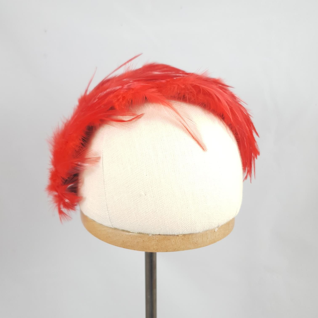 Fascinator allongé – Plumage rouge