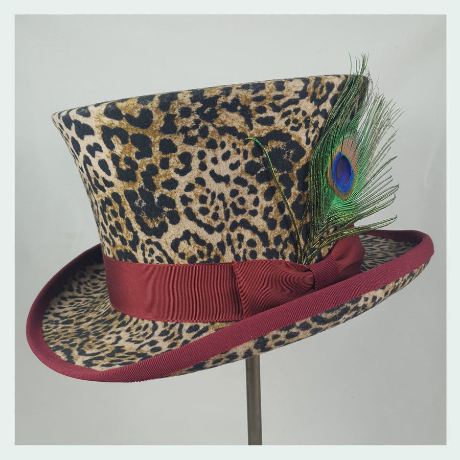 Mad Hatter — feutre à motif léopard