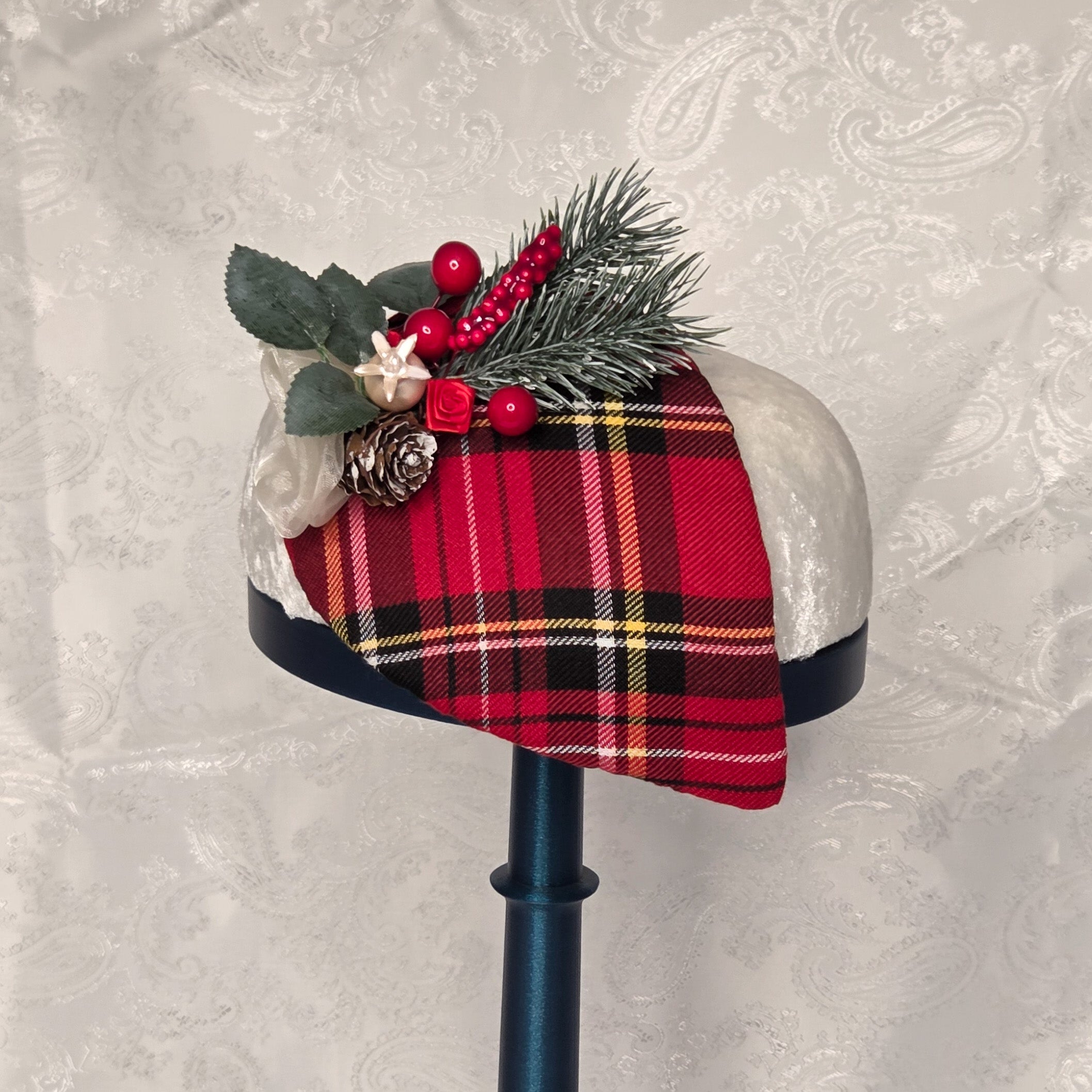 Fascinator goutte - Tartan d'hiver