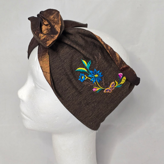 Bandeau Années 50 en tissu Marron