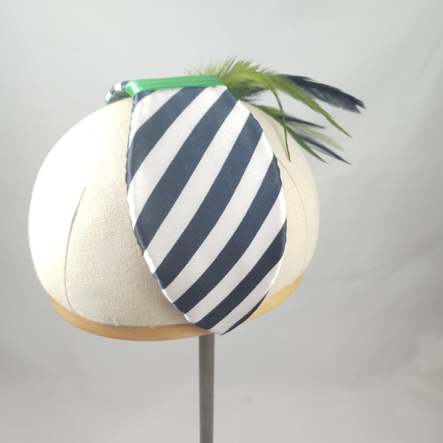 Fascinator serre-tête – Tissu noir et blanc