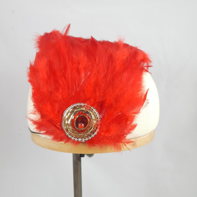 Fascinator allongé – Plumage rouge