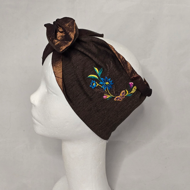 Bandeau Années 50 en tissu Marron