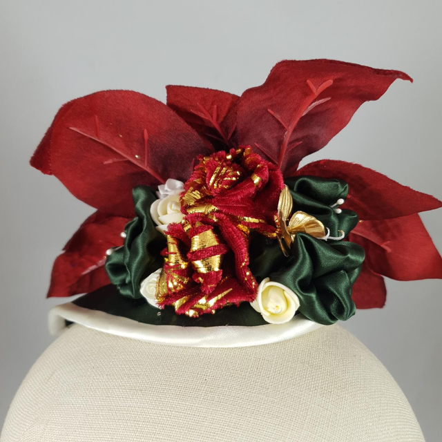 Fascinator goutte – Fleur écarlate