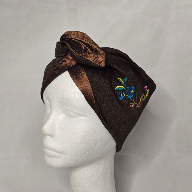 Bandeau Années 50 en tissu Marron