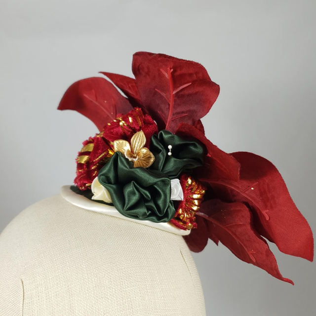 Fascinator goutte – Fleur écarlate