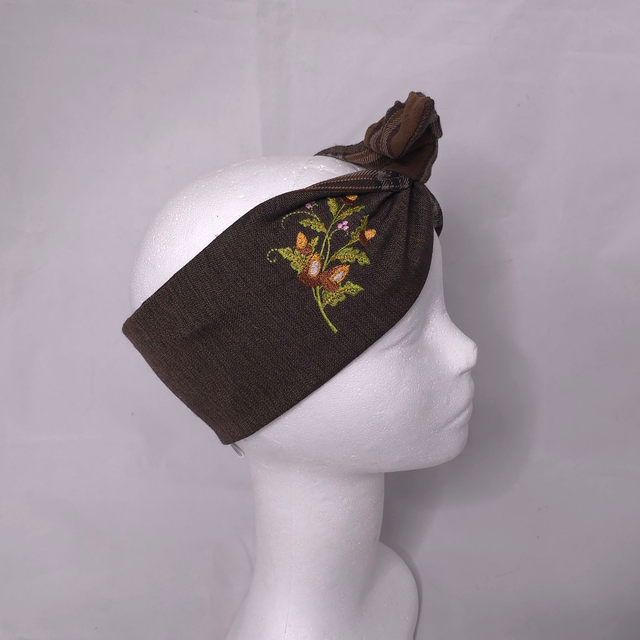 Bandeau Années 50 en tissu marron