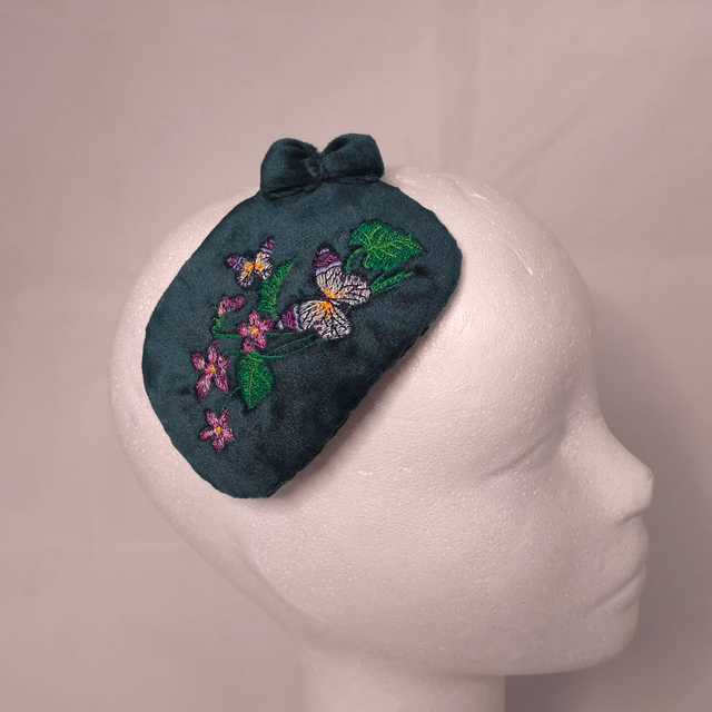Fascinator rectangulaire – Jardin & papillons