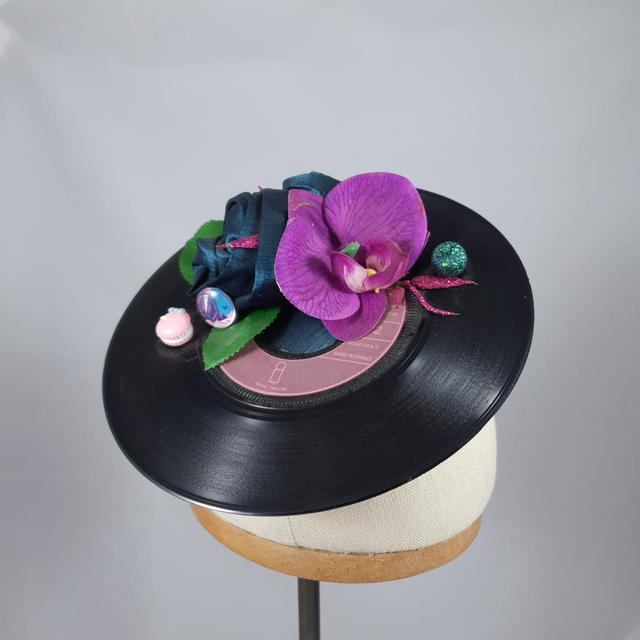 Fascinator disque – Rétro fleuri