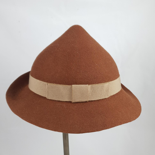 Chapeau Flower en feutre brun