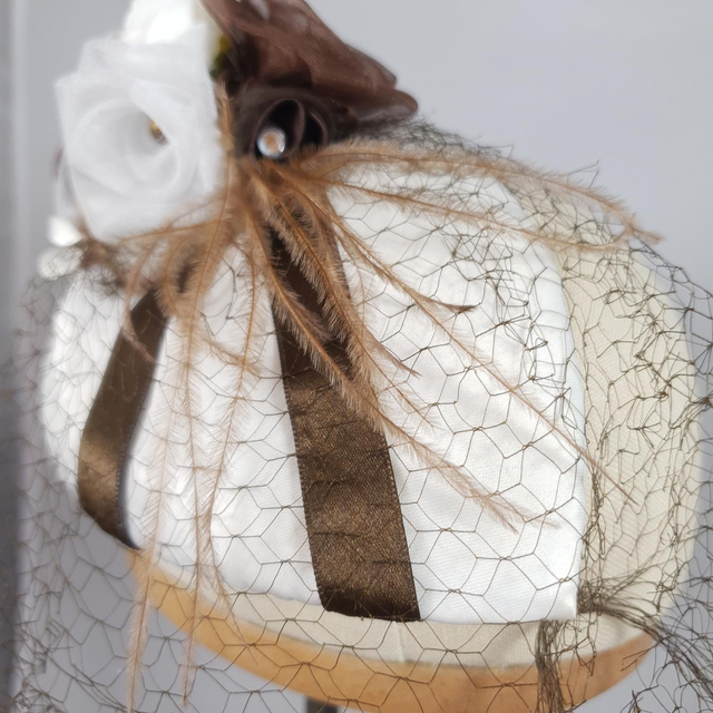 Fascinator goutte – Ivoire et cacao