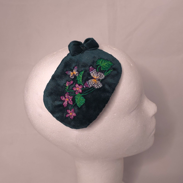 Fascinator rectangulaire – Jardin & papillons