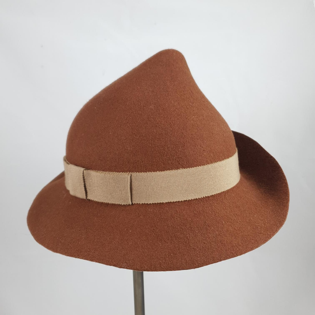 Chapeau Flower en feutre brun