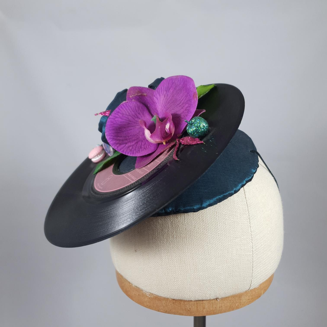 Fascinator disque – Rétro fleuri